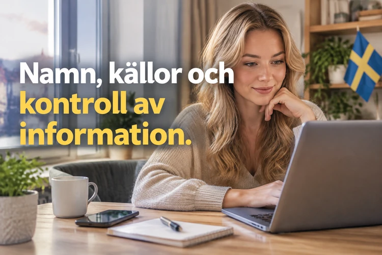 Namn, källor och kontroll av information